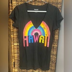 Hurley- Hawaii, Black, Womens V-Neck, Size: Large,‎ Pre- Owned
